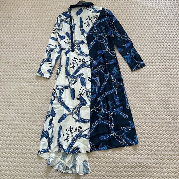 Tibi Blue and White Midi Dress - Picture 9 of 13